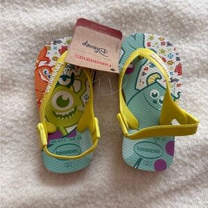 New Havaianas sandals flip flop Disney monsters inc Pixar sully elastic 21 5.5 6